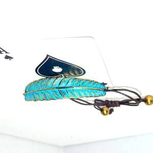 Feather Verdigris Adjustable Bracelet